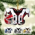 thumbnail image 1 of Dserhfy Car Soccer Ornament Flat Shape with Helmet Realistic Unique Design Handmade Decorate Car Hanging American Football Shoulder Pads Football Fans Gift, 1 of 8