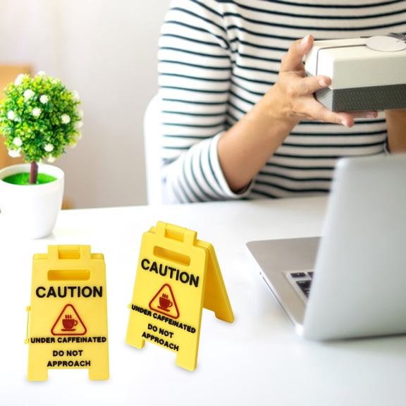 Dserhfy Caution Overstimulated Desk Sign Do Not Approach Office Desk Sign Workspace Cubicle Sign Gag Gift for Coworker Teammate