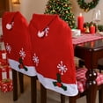 thumbnail image 1 of Dserhfy Christmas Chair Cover Non-Woven Santa Hat Shape Red Xmas Chair Back Covers with Snowflake Pattern for New Year Home Kitchen Dining Room Decor, 1 of 8