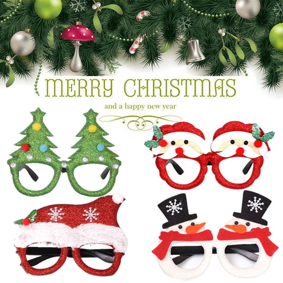 Dserhfy Christmas Party Santa Claus Snowman Glasses Adult Kids Gift Xmas Decor Eyewear