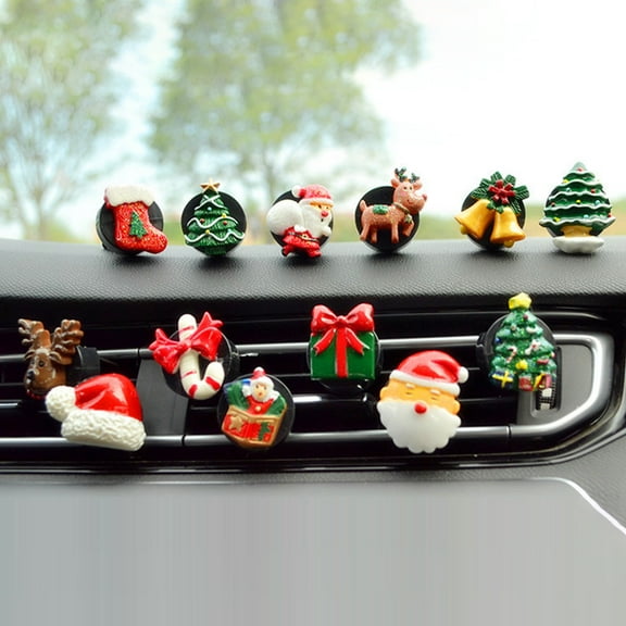 Dserhfy Christmas Santa Claus Air Freshener Fragrance Perfume Vent Clip Car Ornaments