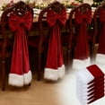 thumbnail image 1 of Dserhfy Christmas Velvet Chair Sashes, 11.8" x 29.5" Burgundy Chair Bows Tie Back for Christmas Banquet Wedding Birthday Party Dining Room Decoration, 1 of 8