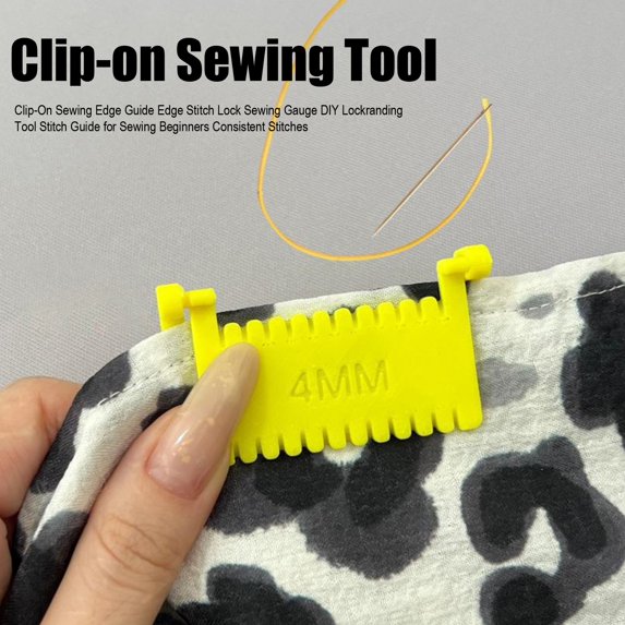 Dserhfy Clip-On Sewing Edge Guide Edge Stitch Lock Sewing Gauge DIY Lockranding Tool Stitch Guide for Sewing Beginners Consistent Stitches