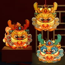 Dserhfy DIY Handmade Materials Handheld Lantern Chinese Style Spring Festival Retro Traditional Paper Lantern Children New Year Cartoon Lantern