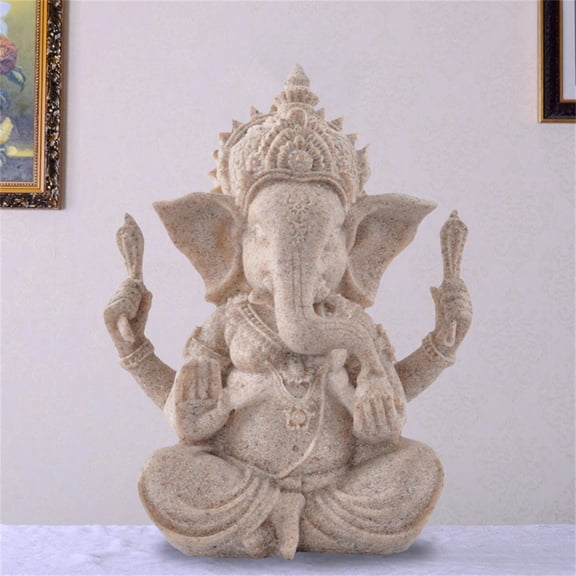 Dserhfy Decorative Sculpture Anti-fade Mysterious Durable Retro Elephant-Headed Statue for Home