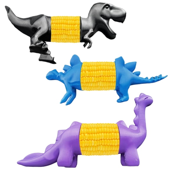 Dserhfy Dinosaur Corn Cob Holder Kids Adults Dino Shape Corn Holder Heavy Duty Plastic Decorative Corn Stick Fork Corn Lover Gift