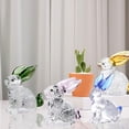 thumbnail image 1 of Dserhfy Faux Crystal Rabbit Figurine Transparent Collectible Rabbit Statue Glass Art Animal Ornament Bunny Sculpture for Home Office Desk Car, 1 of 7