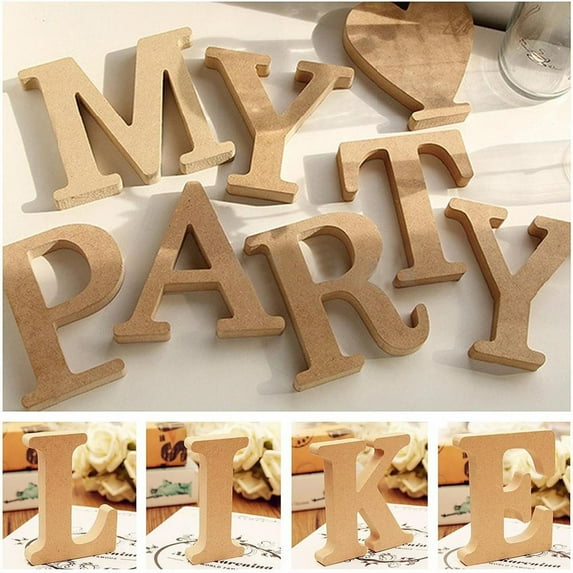 Dserhfy Freestanding A-Z Wood Wooden Letters Alphabet Hanging Wedding Home Party Decor