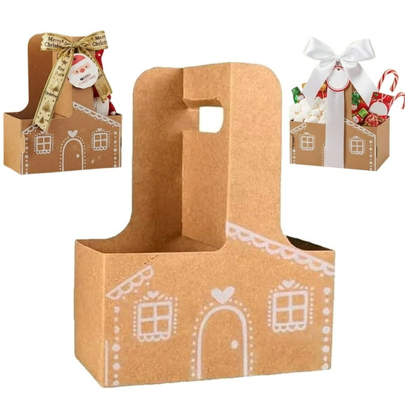 Dserhfy Gingerbread Drink Holder, 2 Cup Drink Carrier with Handle