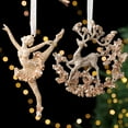 thumbnail image 1 of Dserhfy Glitter Sequins Christmas Ornament, Champagne Ballerina Dancer/Snowflake/Butterfly Hanging Decoration, 1 of 8