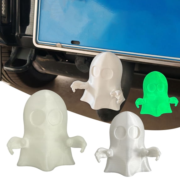 Dserhfy Halloween Mini Ghost Cover Cap for Trailer Coupling Glow-in-The-Dark Car Trailer Hitch Ball Cover for Towing Truck RV Accessories