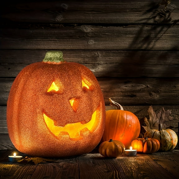 Dserhfy Halloween Pumpkin Lamp Battery Operated Pumpkin Decoration LED Light Lantern Halloween Yard Lawn Patio Decor