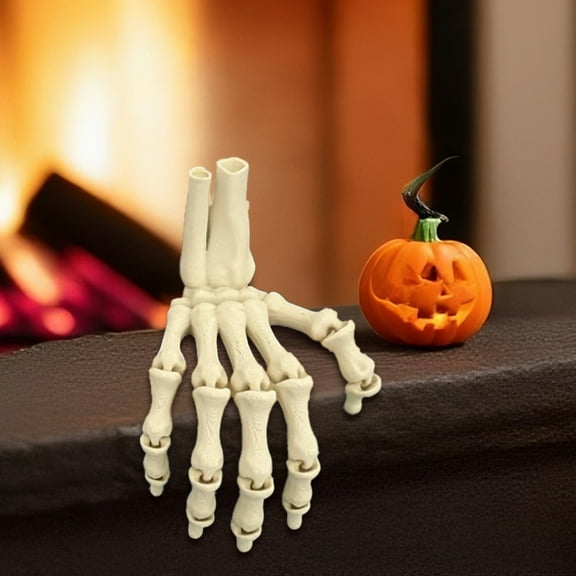 Dserhfy Halloween Skeleton Hand 3D Printed Plastic Human Hand Bone Model Scary Halloween Trick Props for Tableware Party Supplies Haunted House Home Decor