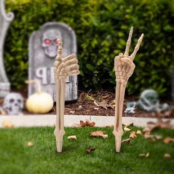 Dserhfy Halloween Skeleton Stake Decoration Realistic Skeleton Bones Design Easy to Install Creepy Hand Arm with Lawn Stakes