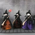 thumbnail image 1 of Dserhfy Halloween Witch Doll with Broom Small Witch Figurine with Gauze Skirt Spooky Table Centerpiece for Home Bedroom Desktop Decor, 1 of 8