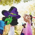 thumbnail image 1 of Dserhfy Halloween Witch Pinata Spooky Witch Head Pinata with Stick And Blindfold for Halloween Theme Parties Events, 1 of 8