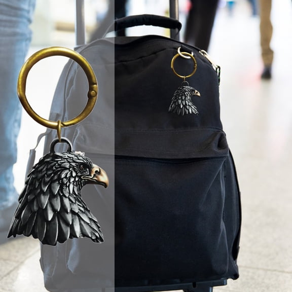 Dserhfy Handcrafted Eagle Bell Metal Eagle Head Motorcycle Bell Hanging Eagle Bell for Motorcycle Keychain or Backpack Decoration