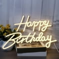 thumbnail image 1 of Dserhfy Happy Birthday Neon Sign USB Powered Dimmable Acrylic LED Happy Birthday Light-up Sign Warm White Birthday Party Wall Decoration Lamp, 1 of 7