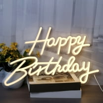 Dserhfy Happy Birthday Neon Sign USB Powered Dimmable Acrylic LED Happy Birthday Light-up Sign Warm White Birthday Party Wall Decoration Lamp