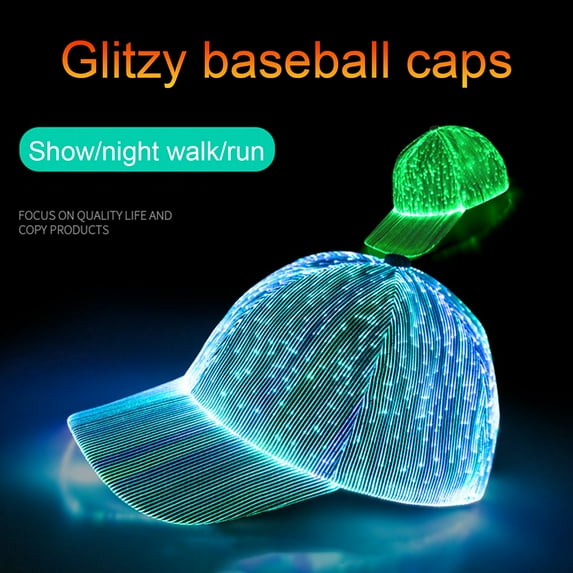 Dserhfy LED Hat Light Up Baseball Cap Flash Glow Hat USB Rechargeable Hip-Hop Luminous Hat Halloween Flashing Cap for Party Disco Bar