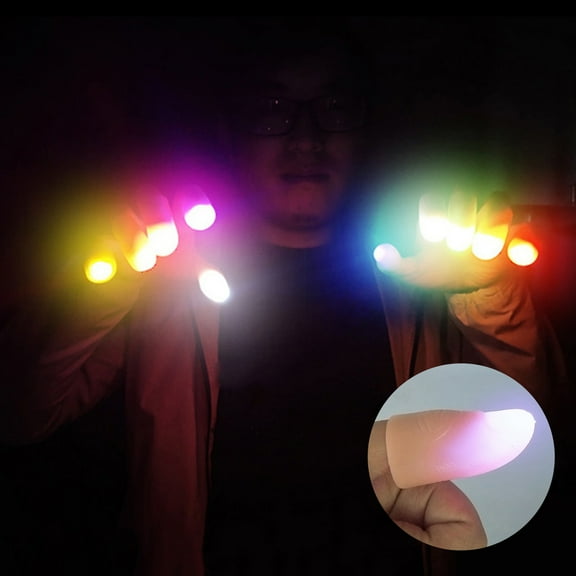 Dserhfy Magic Thumb Lights LED Magic Thumb Prank Toy Light Up Flashing Fingers Tips for Magic Stage Tricks Performance Props