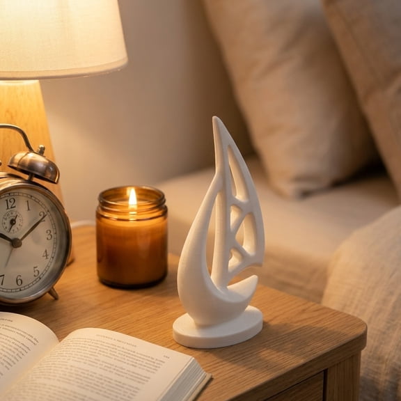 Dserhfy Mini 3D Printed Sailboat Figurine Nautical Coastal Boat Sculpture for Modern Home Office Mantel Bookshelf Decor