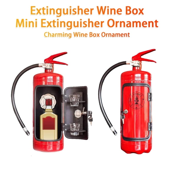 Dserhfy Mini Extinguisher Wine Box Metal Bar Hidden Liquor Cabinet Simulation Extinguisher Drinks Cabinet Gift for Boyfriend Father Brother