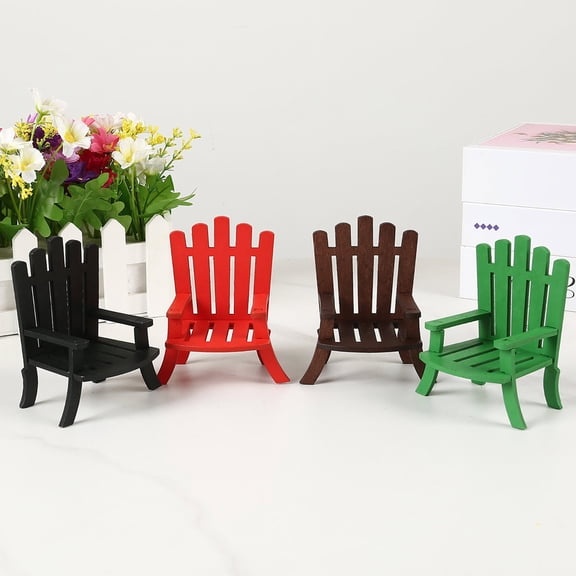 Dserhfy Miniature Beach Chair 1:12/1:16 Scale Decorative Models Wood Mini Size Chair Figure Dollhouse Interior Design Accessories