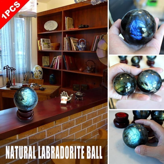 Dserhfy Natural Mineral Stone Labradorite Ball Sphere Home Table Ornament Collection