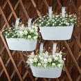 thumbnail image 1 of Dserhfy Over Fence Planter Iron Hanging Flower Pot Railing Planter with Detachable Hooks for Home Garden Fence Deck Railing Terrace, 1 of 8