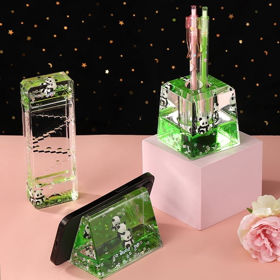 Dserhfy Panda Liquid Motion Bubbler Timer Oil Hourglass Sensory Toy for Kids Adults Desktop Fidget Calming Toy for Stress Relief Home Office Desk Decor