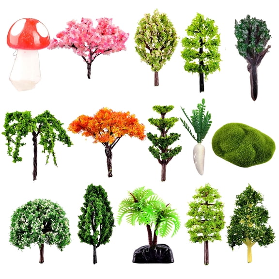 Dserhfy Resin Miniature Tree Figurine Rockery DIY Landscape Garden Decor Ornament Gift