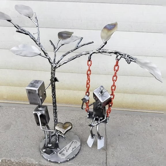 Dserhfy Robot Love Confession Figurine Desktop Romantic Robot Ornament Bedroom Robot Statue Love Gift for Wife Girlfriend Valentine's Day Anniversary