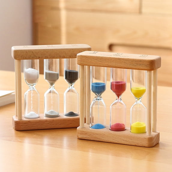 Dserhfy Sand Timer Set 1Min 3Min 5Min Hourglass 3-in-1 Desktop Sand Clock for Cooking Classroom Exercise Home Office Decoration