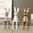 thumbnail image 1 of Dserhfy Sitting Rabbit Figurine Long Ears Bunny Resin Statue Sculpture Home Office Bookshelf Desktop Animal Decoration Ornament, 1 of 8