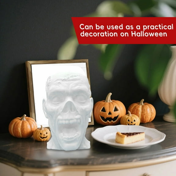 Dserhfy Skull Coffee Mug with Handle White Human Skull Drinking Mug 3D Shaped Novelty Drinkware for Halloween Home Kitchen Decor