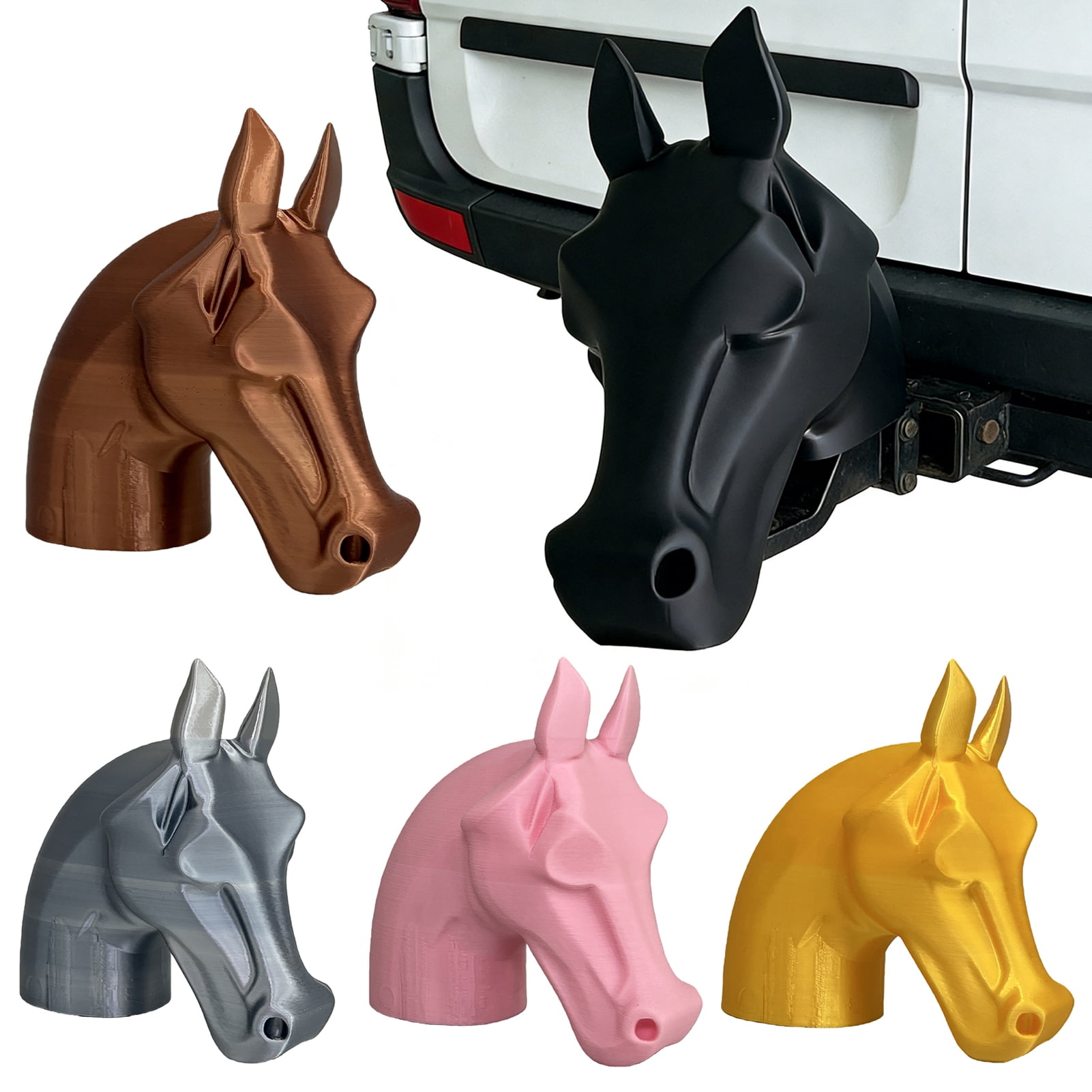 Dserhfy Trailer Hitch Protective Cover 3D Printed Horse Head Trailer ...