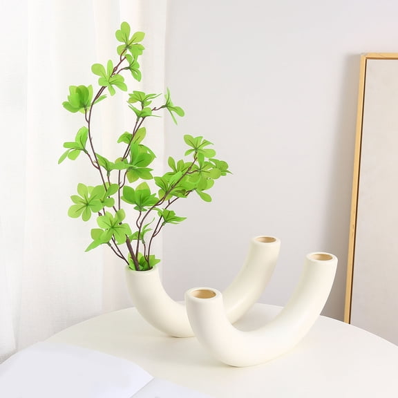 Dserhfy Vase Versatile Arc-Shaped Decorative Vase Bedroom Floral Arrangement Vessel Living Room Home Office Decor