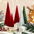 thumbnail image 1 of Dserhfy Velvet Christmas Cone Tree Decorations Christmas Flocked Tree Table Centerpiece for Winter Farmhouse Tiered Tray Mantle Decor, 1 of 8