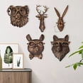 thumbnail image 1 of Dserhfy Vintage Animal Head Wall Decoration Home Office Living Room Wall Art Resin Bear Fox Mouse Deer Rabbit Figurine Statue Sculpture Wall Ornament, 1 of 8