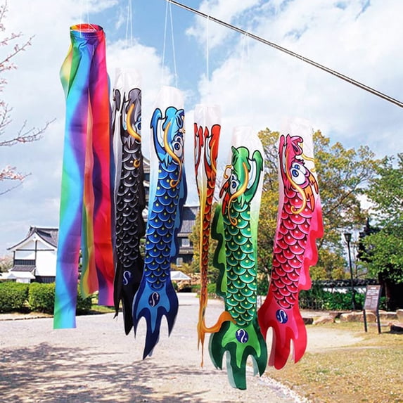 Dserhfy Windsock Foldable Dragon Pattern Fabric Outdoor Rich Color Dragon Wind Flag for Porch