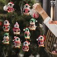 thumbnail image 1 of Dserhfy Wooden Christmas Ornament 2D Santa Claus on Hot Air Balloon/Riding Bicycle/Penguin/Elf Hanging Ornaments for Xmas Tree Holiday Party Decor, 1 of 8