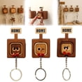 thumbnail image 1 of Dserhfy Wooden Key Holder Wall Mount Funny Face Expressions Handcrafted Key Storage Organizer Entryway Home Decor, 1 of 8
