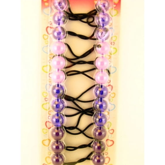 Dsk Bello 16 mm Twinbead Ponytail Holder Elastics - Shades of Purple - 12 Pcs.