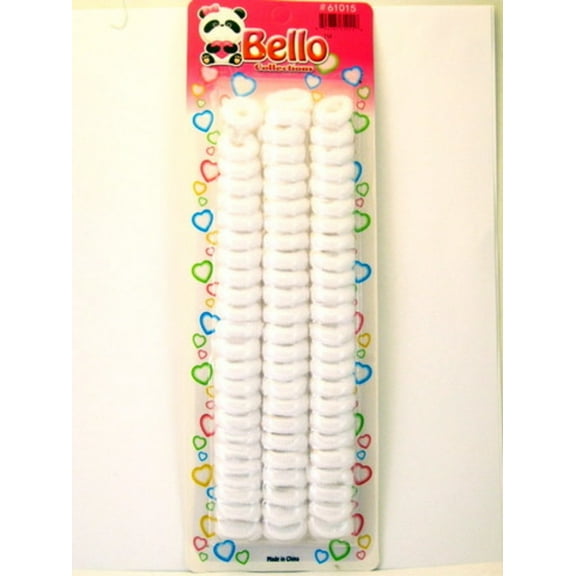 Dsk Bello Small Terry Ponytail Holder Elastics - White - 72 Pcs.