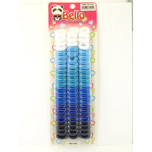 Dsk Bello Small Terry Ponytail Holder  - Shades of Blue & White  - 72 Pcs.
