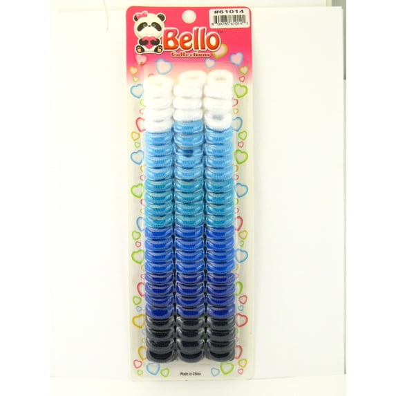 Dsk Bello Small Terry Ponytail Holder - Shades of Blue & White - 72 Pcs.