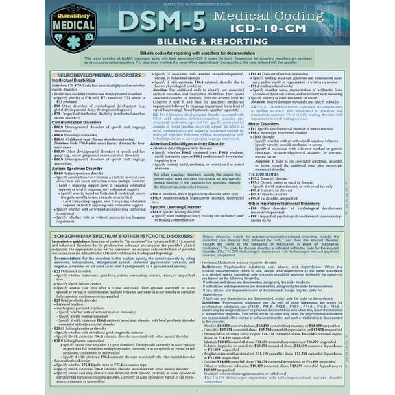 Dsm 5 Medical Coding: A Quickstudy Reference Tool (Other)