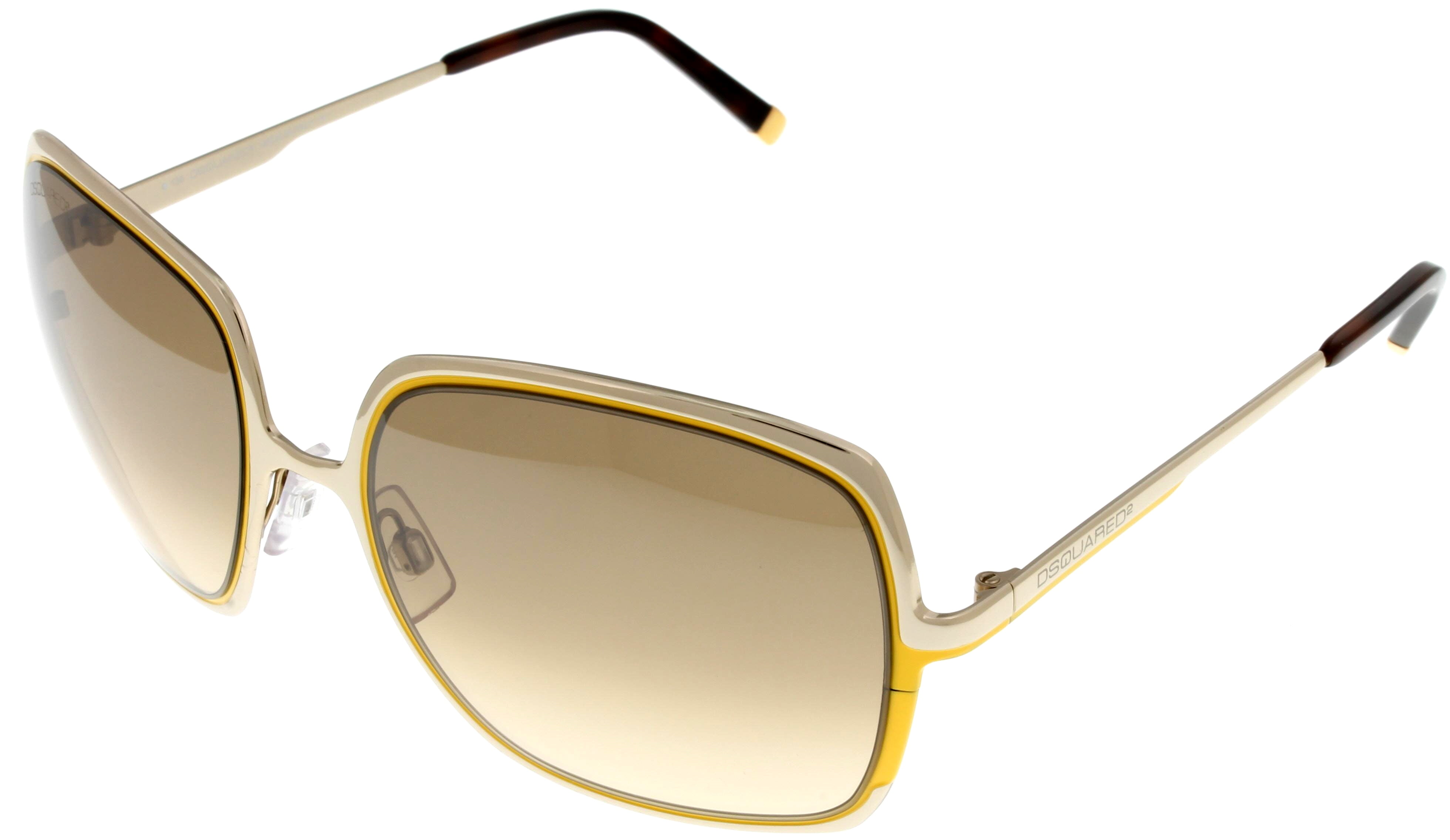 Dsquared Sunglasses Women Gold Yellow DQ0012 28F Square Size 