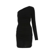 Dsquared Woman Black Crepe One-Shoulder Mini Dress
